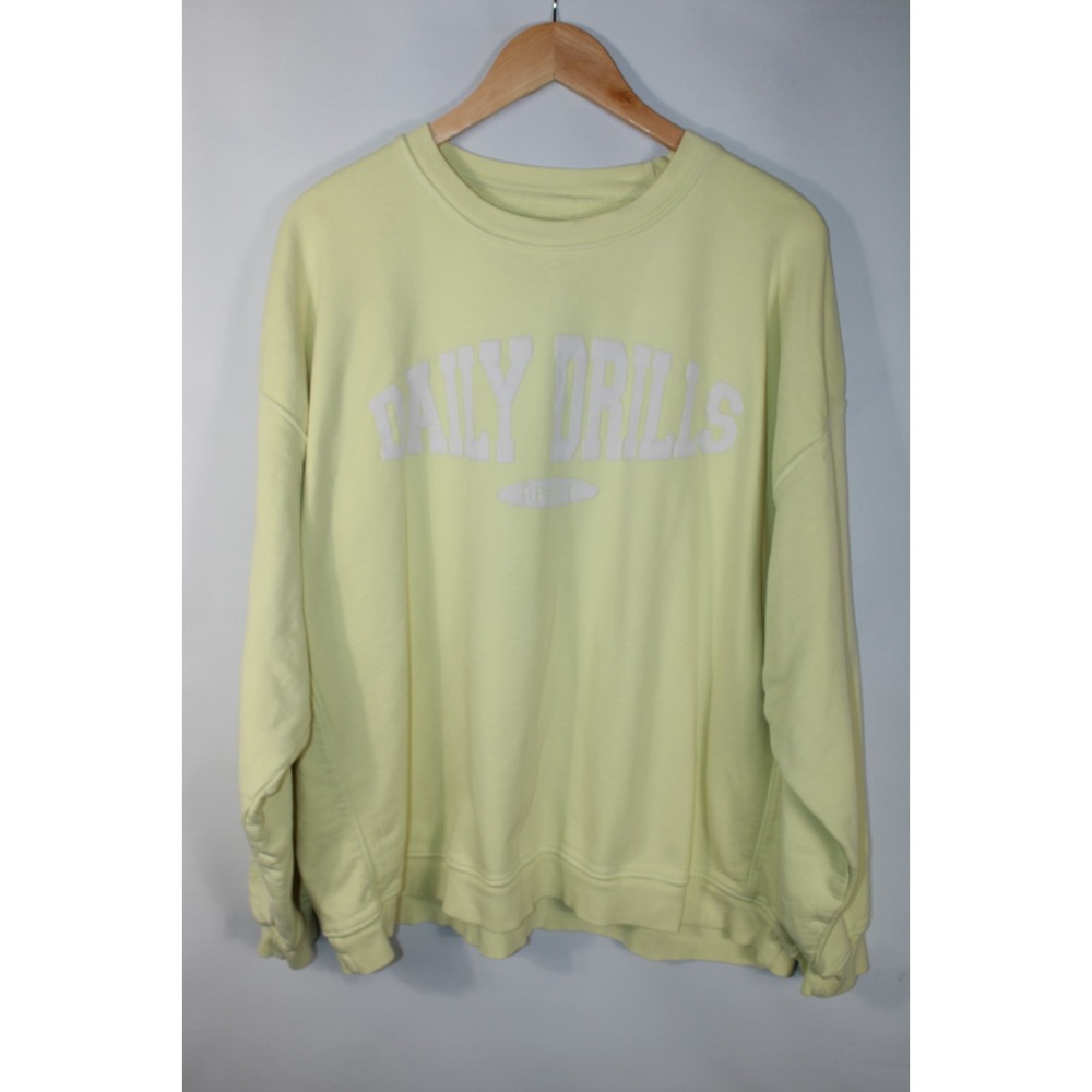 Daily Drills Women's XS/S Yellow Oversized Crew Neck Sweatshirt